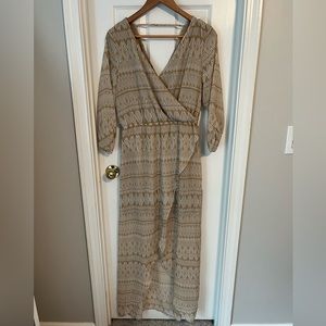 Boutique high low dress. Size Large. Aztec print